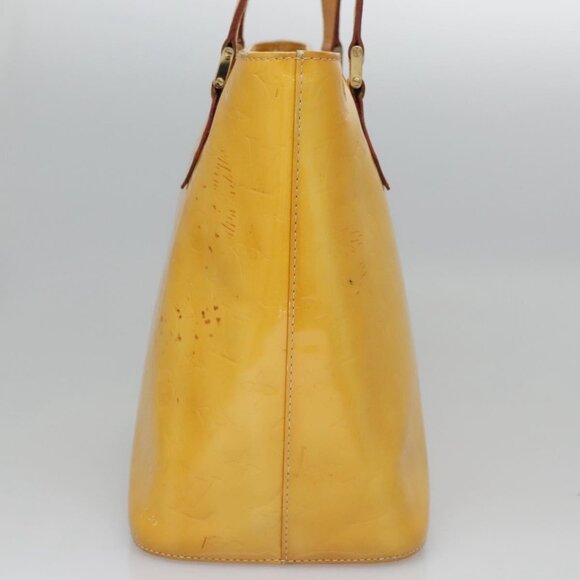 LOUIS VUITTON Monogram Vernis Houston Hand Bag Lime Yellow M91055 LV Auth BD751 - Picture 5 of 16